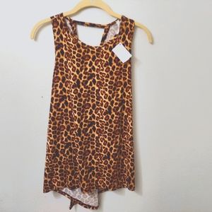 Magic Fit Boutique Leopard Print Tank Top Medium  Open Back
